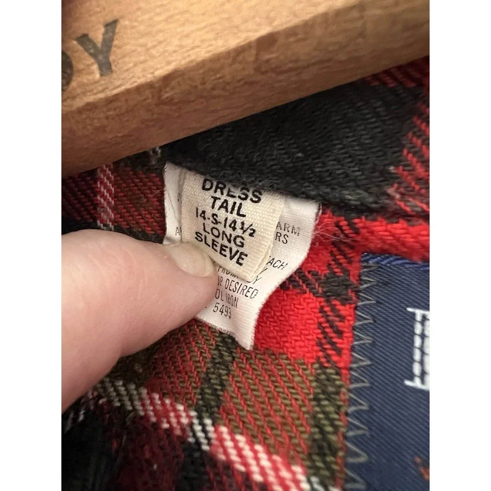 Vintage Dee Cee Flannel Shirt Mens Large Red Green USA 70s USA Grunge Retro